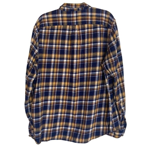 J Crew Flannel XL Blue Yellow Plaid Slim Fit Casual Lumberjack Fall - Picture 3 of 6